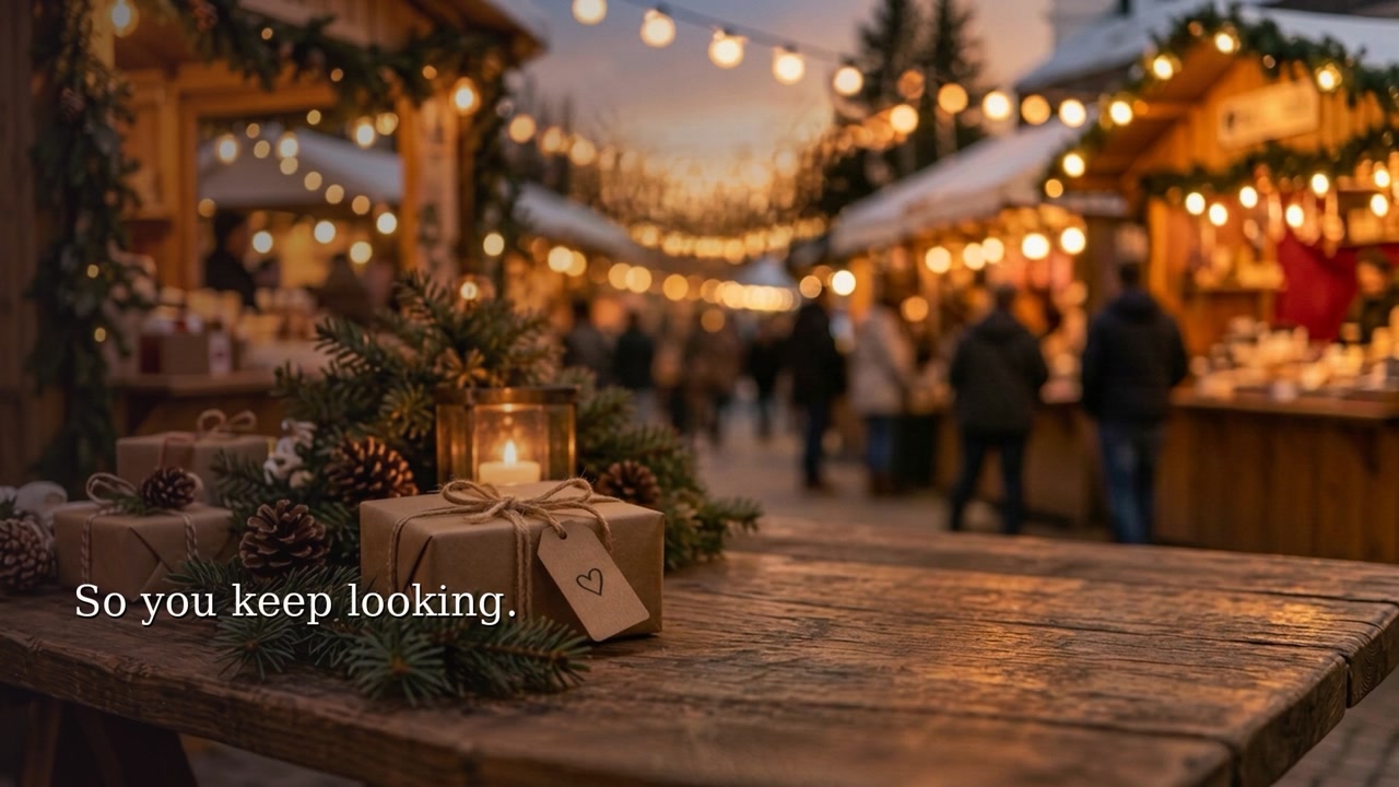 Christmas market gift planning for Rosie in The Gift Journal story