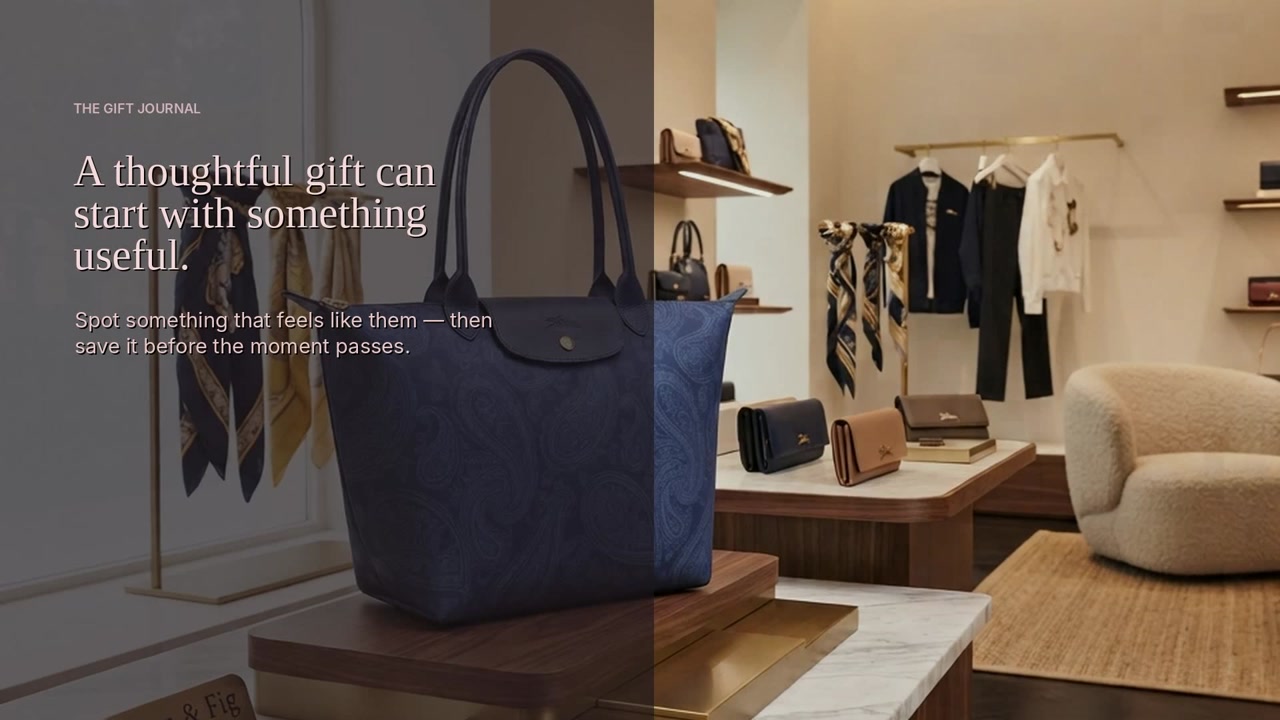 Sarah handbag gift idea shown in The Gift Journal planning story