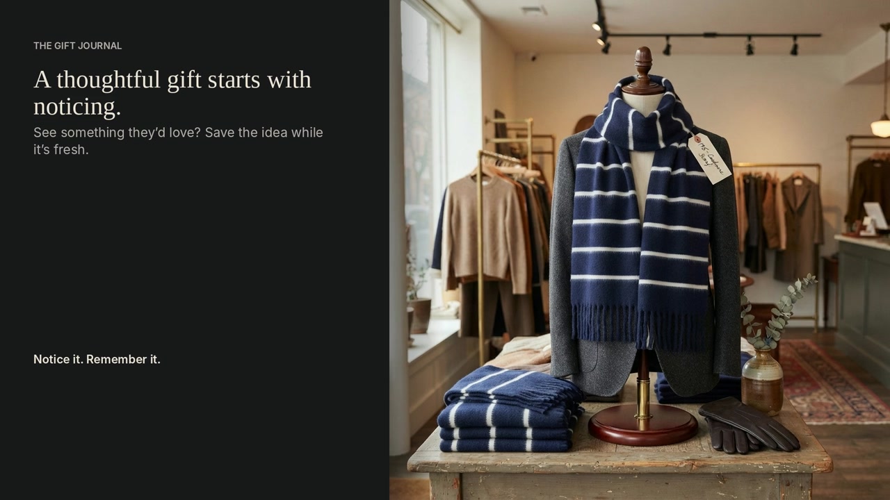 A scarf gift idea for Dad shown in The Gift Journal story